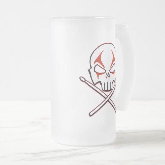 Mok van rots en rolbeer zware metalen trommelglas (Voorkant rechts)