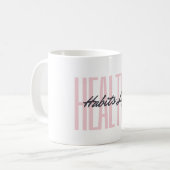 Mok van roze blote gezonde leefgewoonten (Voorkant links)