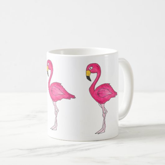Mok van roze Flamingo Tropical Bird Flaming (Voorkant rechts)