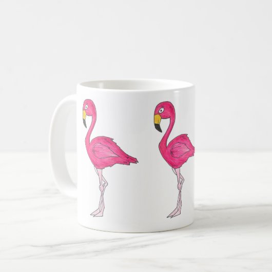 Mok van roze Flamingo Tropical Bird Flaming (Voorkant links)
