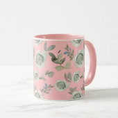 Mok van roze Floral (Voorkant rechts)