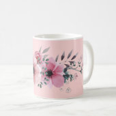 Mok van roze Floral (Voorkant rechts)