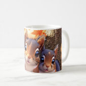 Mok van selfie eekhoorns met een realistisch 3D ef (Voorkant rechts)