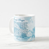 Mok van Serenity Prayer met Blue Sky en Clouds (Voorkant links)