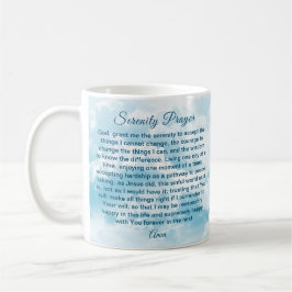 Mok van Serenity Prayer met Blue Sky en Clouds
