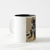 Mok van Shepherd Puppy Ceramic Coffee (Voorkant links)