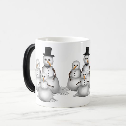 Mok van smeltende sneeuwman (Voorkant links)