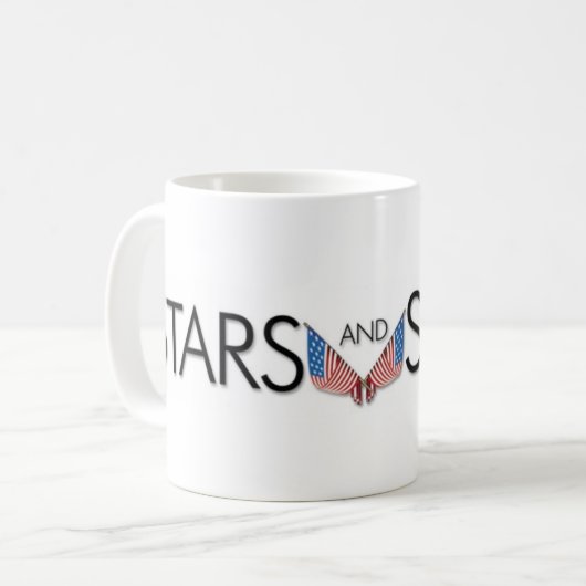 Mok van sterren en strips (Voorkant links)