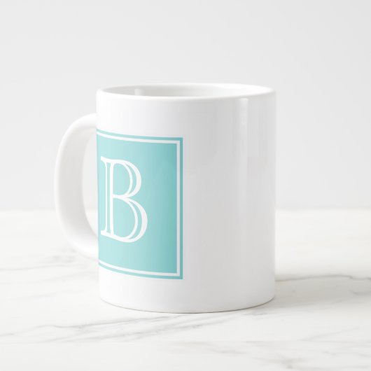 Mok van Turquoise Square Monogram Specialty (Links)