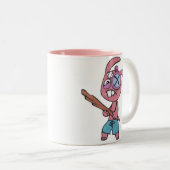 Mok van tweetone-kanton gevechtskonijn 11oz (Voorkant rechts)