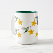 Mok van tweetone koffie voor levende vogels en ste (Voorkant links)