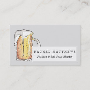 Mok van verse koude bieren in handgeschilde Waterv Visitekaartje