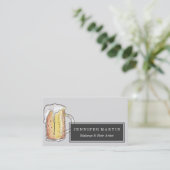 Mok van verse koude bieren in handgeschilde Waterv Visitekaartje (Staand voorkant)