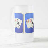 Mok van vier Aces gevriesd glas (Voorkant links)