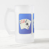 Mok van vier Aces gevriesd glas (Links)