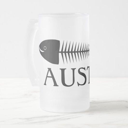 Mok van visgraten van glas (Voorkant links)