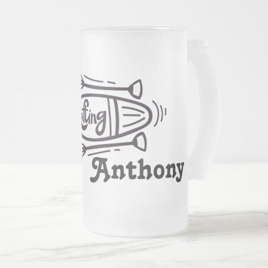 Mok van voorgekookte glasbier (Voorkant rechts)