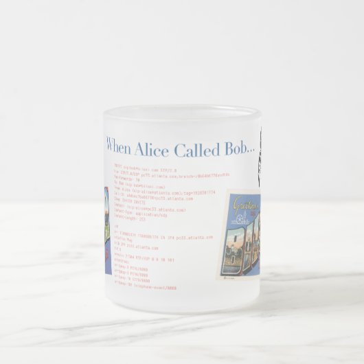 Mok van voorglas: Alice Calls Bob (Center)