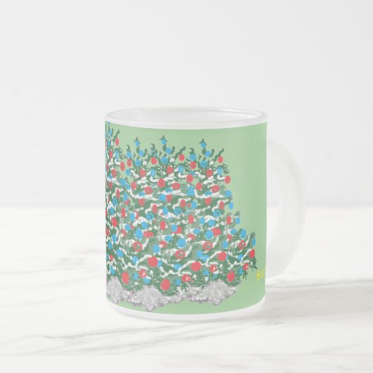 Mok van voorglas: kerstmis (Voorkant rechts)