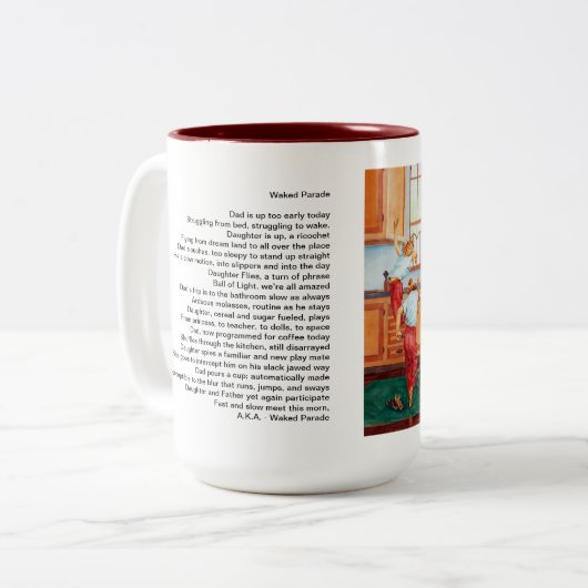 Mok van waakte paradekoffie (Voorkant links)