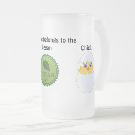 Mok van warm Vegan Chick Frosted Glass (Voorkant rechts)