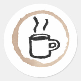 Mok van warmkoffie / koffie ronde sticker