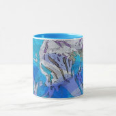 Mok van watermuziekkoffie in blauw en paars (Midden)