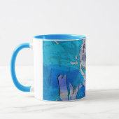 Mok van watermuziekkoffie in blauw en paars (Links)