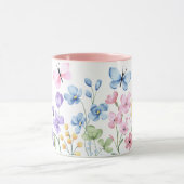 Mok van wilde bloemen en vlinders (Midden)