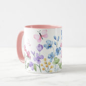 Mok van wilde bloemen en vlinders (Voorkant links)