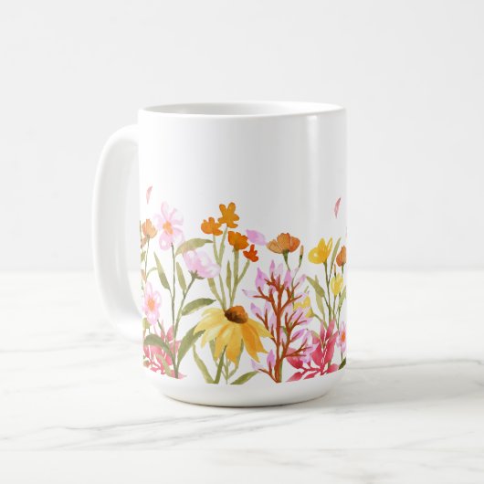 Mok van wilde bloemen koffie (Voorkant links)