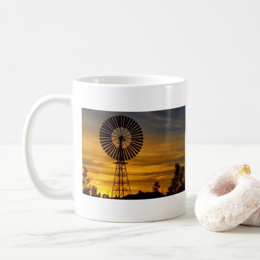 Mok van windmolen - Zonnekoffie (Met donut)