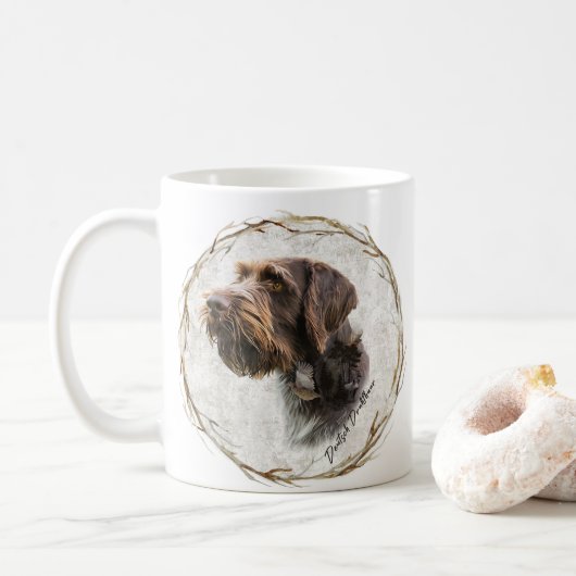 Mok van Wirehaire Pointer Coffee (Met donut)