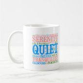 Mok van Word Cloud Coffee voor Serenity (Links)