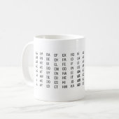 Mok van Word-lijst met twee letters (Voorkant links)