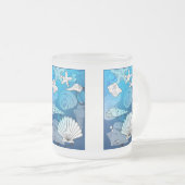 Mok van zeeschelpen Aqua Ocean Glass (Voorkant rechts)