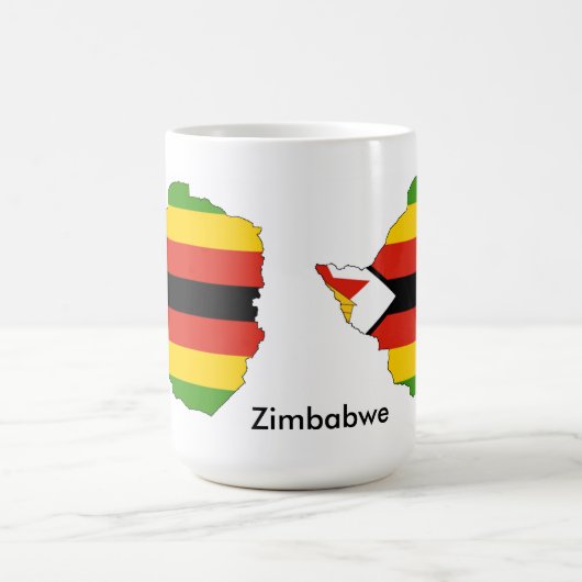 Mok van Zimbabwe met vlag en kaart (Center)