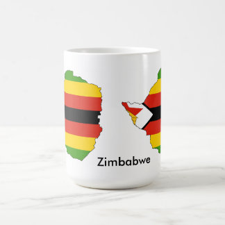 Mok van Zimbabwe met vlag en kaart