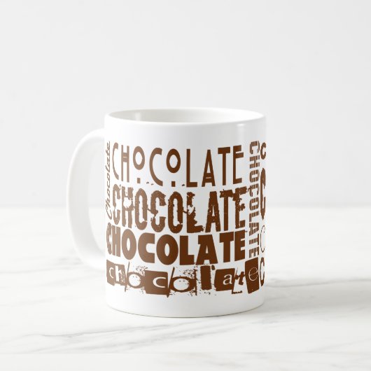 Mok van zoete chocolade-typografie (Voorkant links)