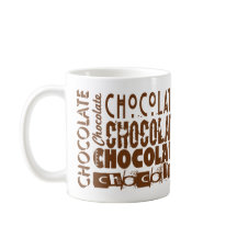 Mok van zoete chocolade-typografie