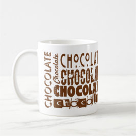 Mok van zoete chocolade-typografie