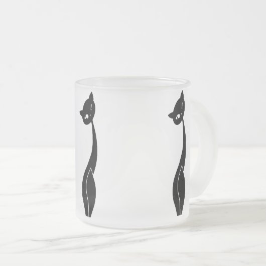 Mok van zwart kat gevriesd glas (Voorkant rechts)