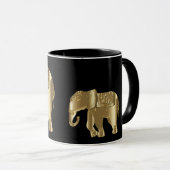Mok van zwarte en goudolifanten (Voorkant rechts)