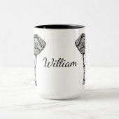 Mok van zwarte en witte Henna Elephant (Midden)