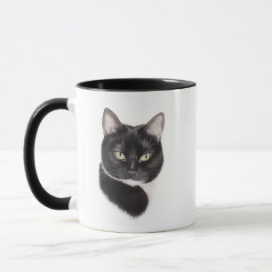 Mok van zwarte en witte katten