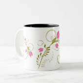Mok van zwevende bloemen (Voorkant links)