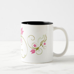 Mok van zwevende bloemen
