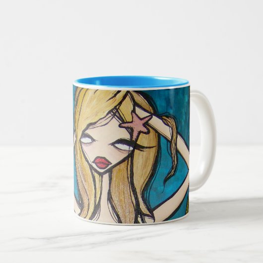 mok "Veel wateren", blauw (Voorkant rechts)