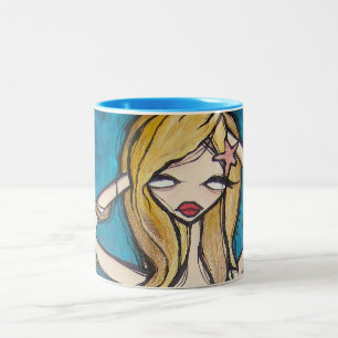 mok "Veel wateren", blauw