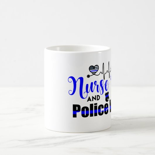Mok verpleegleven en politie vrouw koffie (Center)